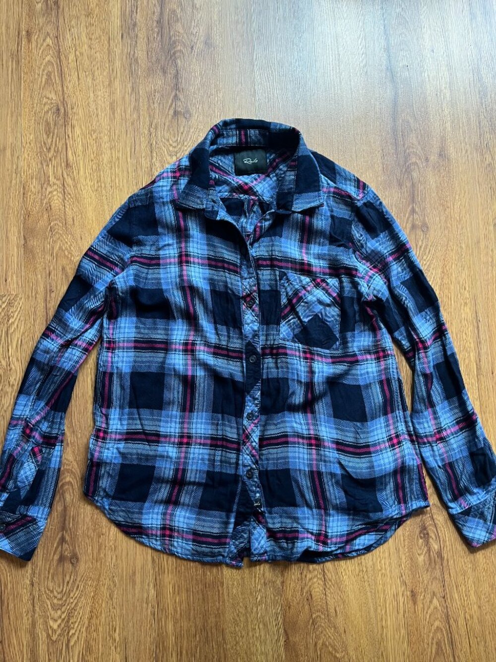 RAILS Hunter Plaid Button Up Shirt - M - Dusk, Blue Maroon Red